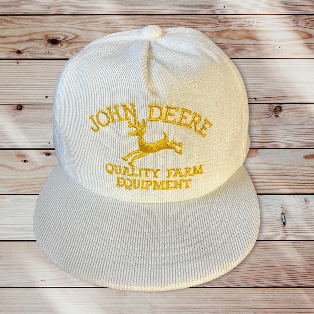 John  Deere embroidered corduroy snap back hat